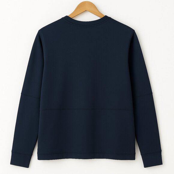 Lululemon Men’s Navy Terry Fleece Crewneck Sweatshirt w/ Side Zip Vents - Picture 3 of 5